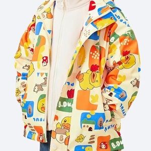 B.Duck Kids Unisex Rain Jacket Waterproof 3-in-1 Insulated Windbreaker Coat